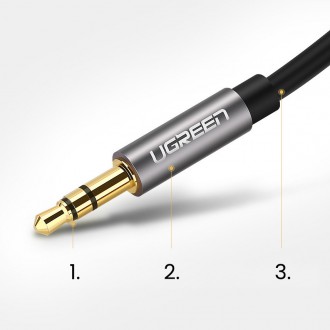 Ugreen kabel audio kabel AUX mini jack 3,5 mm 1 m černý (AV119)