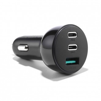 Nabíječka do auta Joyroom 70W se 3 porty: USB, 2 x USB C černá (JR-CL26)