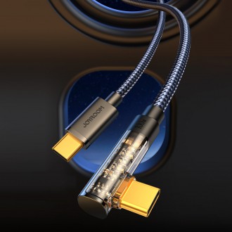 Joyroom USB C kabel šikmý - USB C pro rychlé nabíjení a přenos dat 100W 1,2 m černý (S-CC100A6)