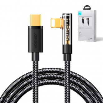 Joyroom Angled Lightning kabel - USB C pro rychlé nabíjení a přenos dat 20W 1,2 m černý (S-CL020A6)