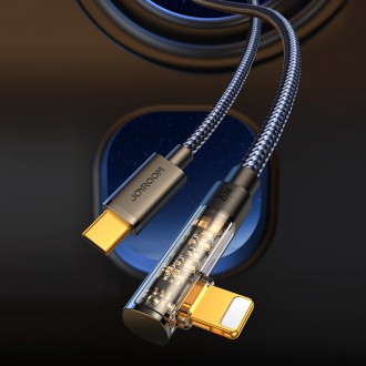 Joyroom Angled Lightning kabel - USB C pro rychlé nabíjení a přenos dat 20W 1,2 m černý (S-CL020A6)