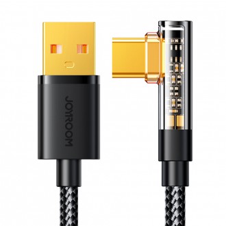 Joyroom USB C kabel šikmý - USB pro rychlé nabíjení a přenos dat 3A 1,2 m černý (S-UC027A6)