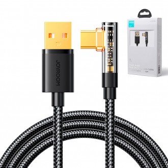 Joyroom USB C kabel šikmý - USB pro rychlé nabíjení a přenos dat 3A 1,2 m černý (S-UC027A6)