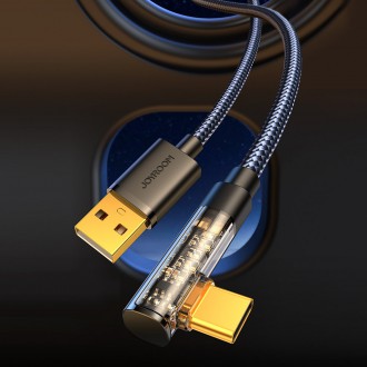 Joyroom USB C kabel šikmý - USB pro rychlé nabíjení a přenos dat 3A 1,2 m černý (S-UC027A6)
