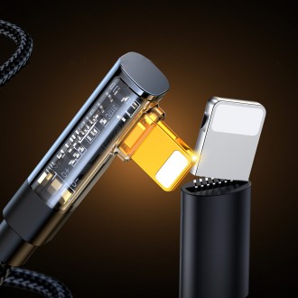 Joyroom Angled Lightning - USB kabel pro rychlé nabíjení a přenos dat 2,4A 1,2m černý (S-UL012A6)