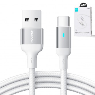 Joyroom USB kabel - USB C 3A pro rychlé nabíjení a přenos dat A10 Series 1,2 m bílý (S-UC027A10)