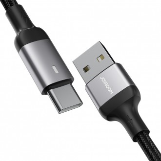 Joyroom USB kabel - USB C 3A pro rychlé nabíjení a přenos dat A10 Series 1,2 m černý (S-UC027A10)