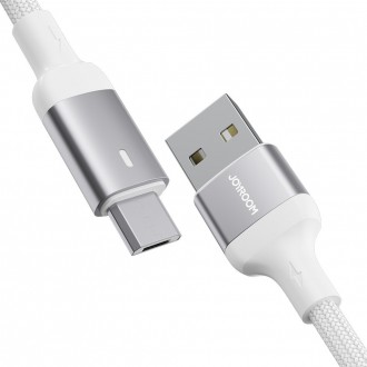 Joyroom USB kabel - micro USB 2.4A pro rychlé nabíjení a přenos dat 2 m bílý (S-UM018A10)