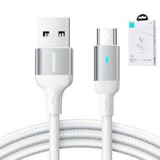 Joyroom USB kabel - micro USB 2.4A pro rychlé nabíjení a přenos dat 2 m bílý (S-UM018A10)