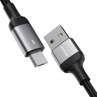Joyroom USB kabel - micro USB 2.4A pro rychlé nabíjení a přenos dat 2 m černý (S-UM018A10)