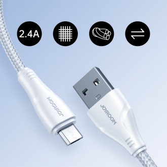 Joyroom USB kabel - micro USB 2.4A řady Surpass pro rychlé nabíjení a přenos dat 2 m bílý (S-UM018A11)