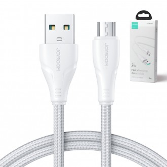 Joyroom USB kabel - micro USB 2.4A řady Surpass pro rychlé nabíjení a přenos dat 2 m bílý (S-UM018A11)