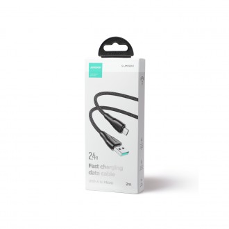 Joyroom USB kabel - micro USB 2.4A řady Surpass pro rychlé nabíjení a přenos dat 2 m černý (S-UM018A11)