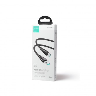 Joyroom USB - USB C 3A kabel Surpass Series pro rychlé nabíjení a přenos dat 3 m černý (S-UC027A11)