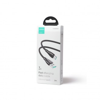 Joyroom USB - USB C 3A kabel Surpass Series pro rychlé nabíjení a přenos dat 2 m černý (S-UC027A11)