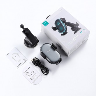 Joyroom držák do auta s 15W indukční nabíječkou na palubní desku černý (JR-ZS299)