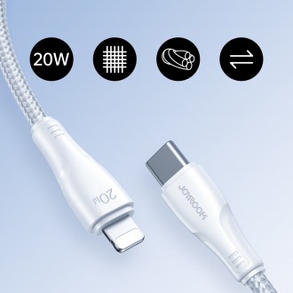 Joyroom USB C - Lightning 20W kabel řady Surpass pro rychlé nabíjení a přenos dat 0,25 m bílý (S-CL020A11)