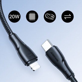 Joyroom USB C - Lightning 20W kabel řady Surpass pro rychlé nabíjení a přenos dat 0,25 m černý (S-CL020A11)