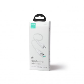 Joyroom kabel USB - Lightning 2,4A 0,25 m bílý (S-UL012A11)
