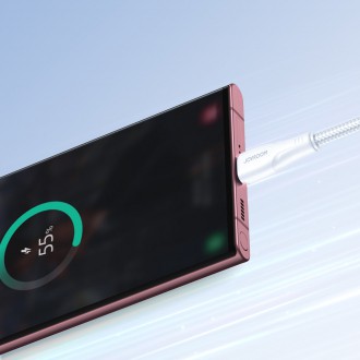 Joyroom USB kabel – USB C 3A řady Surpass pro rychlé nabíjení a přenos dat 0,25 m bílý (S-UC027A11)
