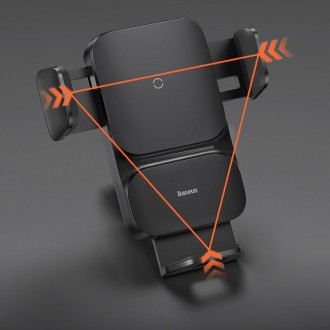 Baseus Wisdom indukční nabíječka držák telefonu do auta černý (CGZX000001)