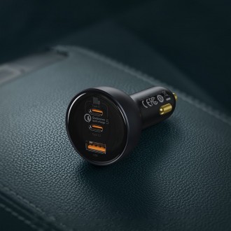 Baseus rychlá nabíječka do auta USB / USB Typ C 160W PPS Quick Charge 5 PD šedá (TZCCZM-0G)