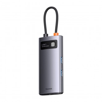 Baseus Metal Gleam Series HUB 4 v 1 USB typu C – 3 x USB 3.2 Gen. 1 / RJ45 (WKWG070113)