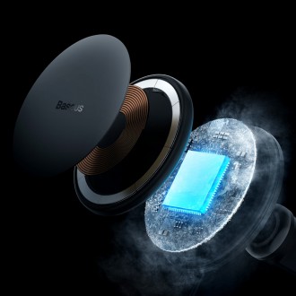 Baseus bezdrátová nabíječka do auta s držákem MagSafe 15W pro ventilaci + USB-A 25W černá (CW01)