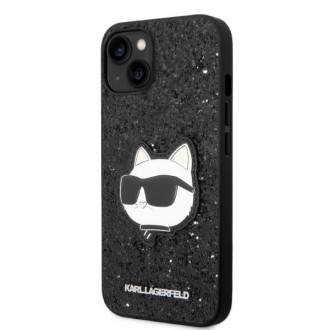 Karl Lagerfeld KLHCP14MG2CPK iPhone 14 Plus 6,7&quot; černo/černé pevné pouzdro Glitter Choupette Patch