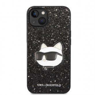 Karl Lagerfeld KLHCP14MG2CPK iPhone 14 Plus 6,7&quot; černo/černé pevné pouzdro Glitter Choupette Patch