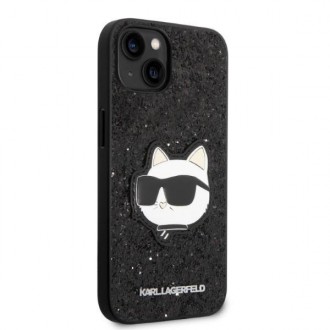Karl Lagerfeld KLHCP14MG2CPK iPhone 14 Plus 6,7&quot; černo/černé pevné pouzdro Glitter Choupette Patch