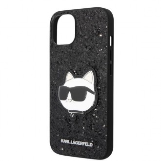 Karl Lagerfeld KLHCP14MG2CPK iPhone 14 Plus 6,7&quot; černo/černé pevné pouzdro Glitter Choupette Patch