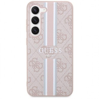 Guess GUHCS23MP4RPSP S23+ S916 růžové/růžové pevné pouzdro 4G Printed Stripe