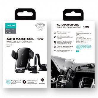 Joyroom Qi Wireless Charger Automatic Electric Car Holder for Cockpit Dashboard Black (JR-ZS248)