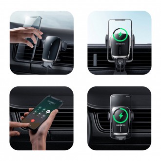 Joyroom Qi Wireless Charger Automatic Electric Car Holder for Cockpit Dashboard Black (JR-ZS248)