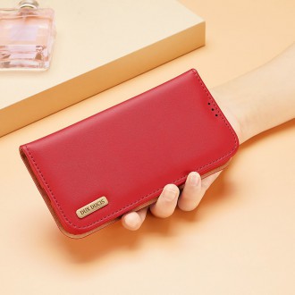 Dux Ducis Hivo Genuine Leather Bookcase type case for iPhone 13 mini red