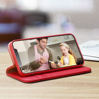 Dux Ducis Hivo Genuine Leather Bookcase type case for iPhone 13 mini red