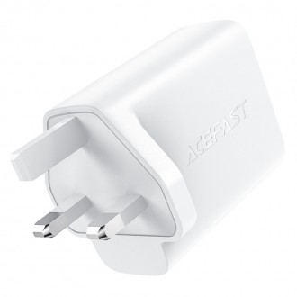 Acefast GaN charger (UK plug) 2x USB Type C 50W, Power Delivery, PPS, Q3 3.0, AFC, FCP (A32 UK)