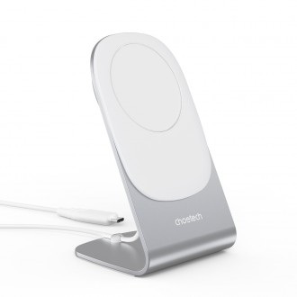 Choetech 15W bezdrátová indukční nabíječka Qi s MagSafe bílá (H046+T518-F)