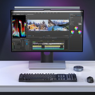 Elesense kancelářská bezdrátově ovládaná LED lampa osvětlení pro monitor 2 ks černá (E1129)
