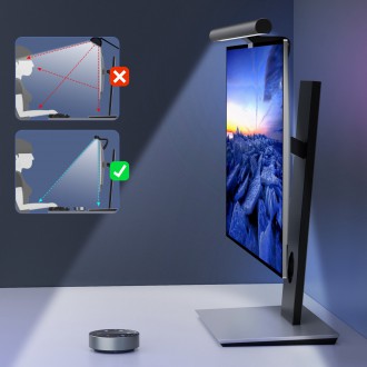 Elesense kancelářská bezdrátově ovládaná LED lampa osvětlení pro monitor 2 ks černá (E1129)