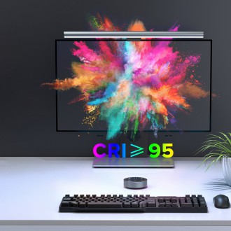 Elesense kancelářská bezdrátově ovládaná LED lampa osvětlení pro monitor 2 ks černá (E1129)