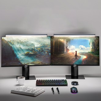 Elesense kancelářská bezdrátově ovládaná LED lampa osvětlení pro monitor 2 ks černá (E1129)