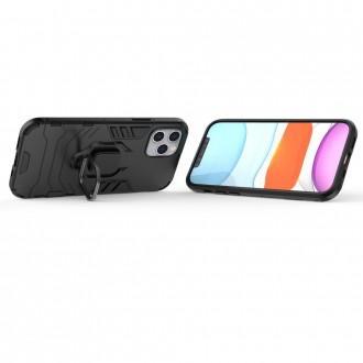 Ring Armor Case Kickstand Tough Rugged Cover for iPhone 12 Pro / iPhone 12 black