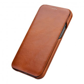 iCarer Curved Edge Vintage Folio leather case iPhone 12 Pro Max brown (RIX1202 brown)