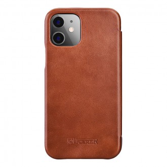 iCarer Curved Edge Vintage Folio leather case iPhone 12 Pro Max brown (RIX1202 brown)
