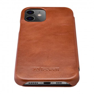 iCarer Curved Edge Vintage Folio leather case iPhone 12 Pro Max brown (RIX1202 brown)