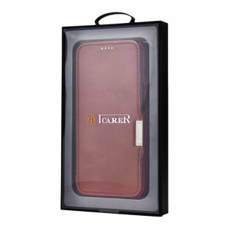 iCarer Curved Edge Vintage Folio leather case iPhone 12 Pro Max brown (RIX1202 brown)