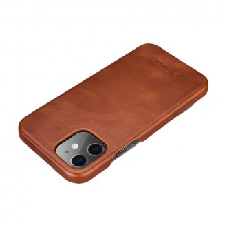 iCarer Curved Edge Vintage Folio leather case iPhone 12 Pro Max brown (RIX1202 brown)