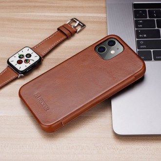 iCarer Curved Edge Vintage Folio leather case iPhone 12 Pro Max brown (RIX1202 brown)